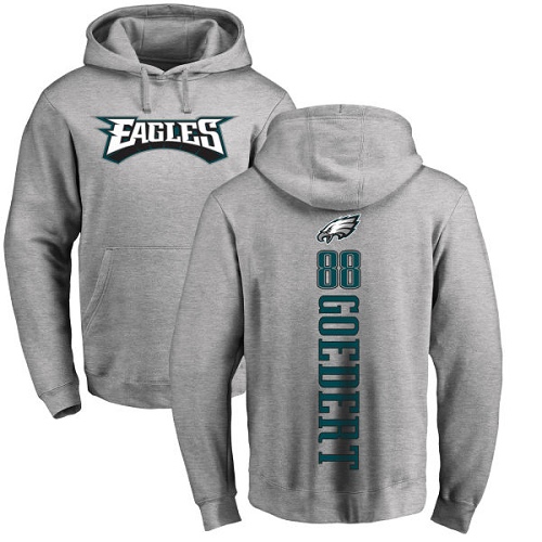 Men Philadelphia Eagles #88 Dallas Goedert Ash Backer NFL Pullover Hoodie Sweatshirts->youth nfl jersey->Youth Jersey